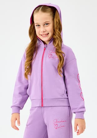 Sk2520009-4009 Kız Çocuk Mor Sweatshirt - 3