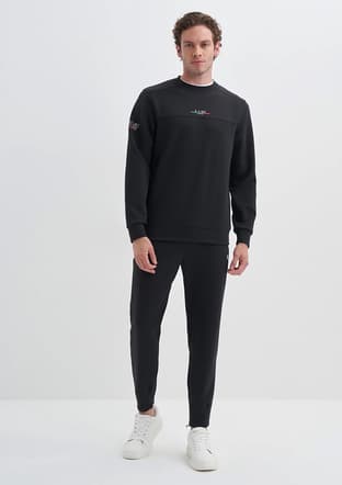 52380 Erkek Siyah Sweatshirt - 1