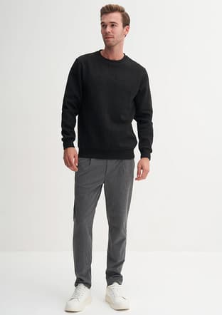 53455 Erkek Siyah Sweatshirt - 1