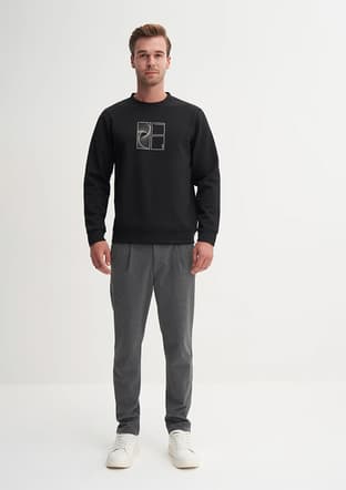 53290 Erkek Siyah Sweatshirt - 1