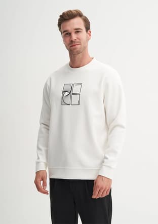 53290 Erkek Beyaz Sweatshirt - 2