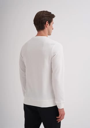 51520 Erkek Beyaz Sweatshirt - 3