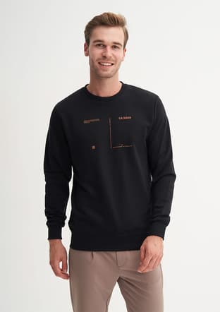 56180 Erkek Siyah Sweatshirt - 2