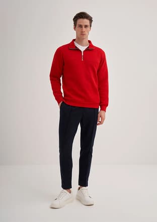 56180 Erkek Kırmızı Sweatshirt - 1