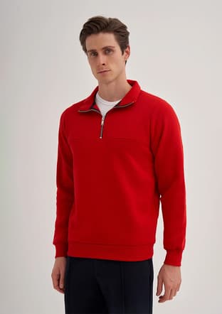 56180 Erkek Kırmızı Sweatshirt - 2