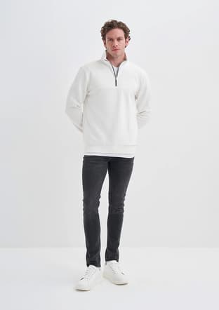 56180 Erkek Beyaz Sweatshirt - 3
