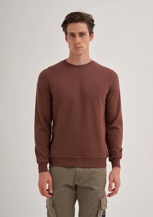 56100 Erkek Kahverengi Sweatshirt - 2