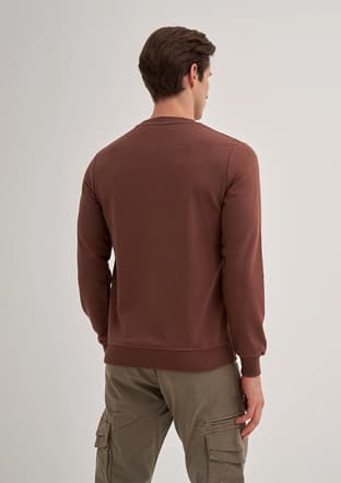 56100 Erkek Kahverengi Sweatshirt - 3