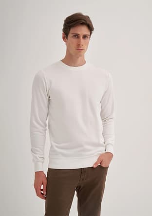 56100 Erkek Beyaz Sweatshirt - 1