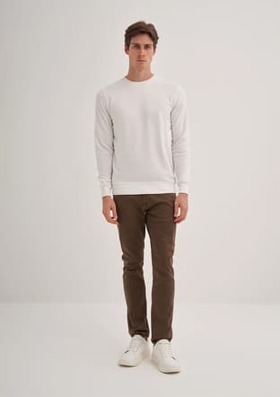 56100 Erkek Beyaz Sweatshirt - 3