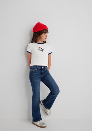 M7010722-90877 Kız Çocuk Mavi Jean Pantolon - 1