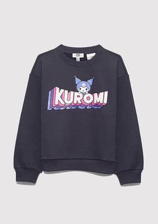 M7S10139-70087 Kız Çocuk Siyah Sweatshirt - 1