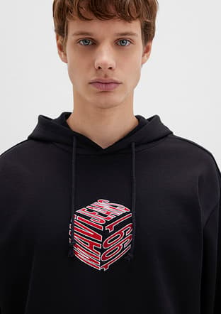 M0S10397-900 Erkek Siyah Sweatshirt - 3