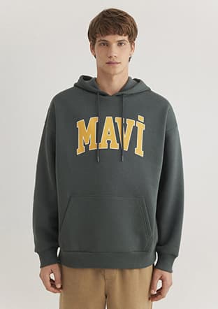 M067149-71598 Erkek Yeşil Sweatshirt - 1