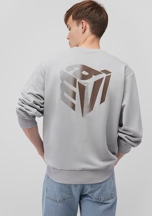 M0S10402-70075 Erkek Gri Sweatshirt - 2