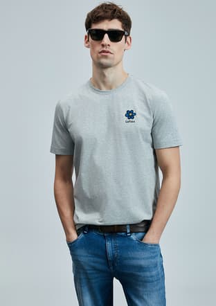 111020246 Erkek Gri Baskılı T-shirt - 1