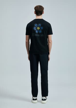 111020246 Erkek Siyah Baskılı T-shirt - 2