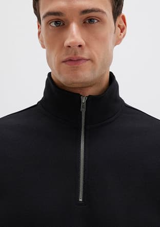 M0S10419-900 Erkek Siyah Sweatshirt - 3
