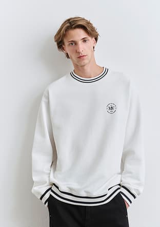 M0S10378-70057 Erkek Beyaz Sweatshirt - 1