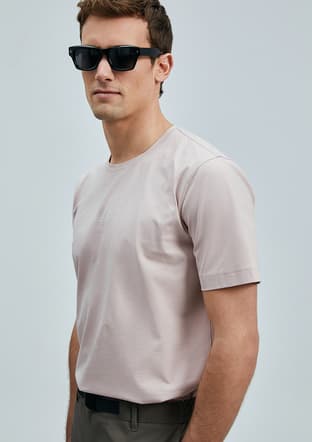 111020242 Erkek Pembe Baskılı T-shirt - 3