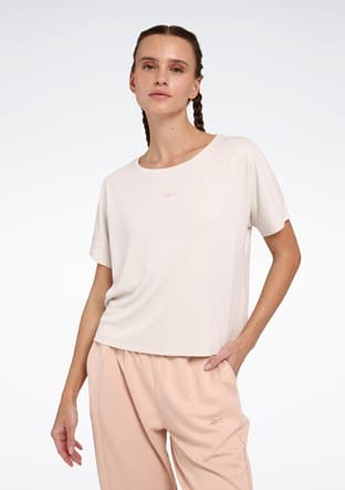 Lc 9045 Kadın Bej Kısa Kol T-shirt - 1
