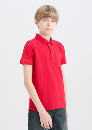 K1689A6Trvk2 Erkek Çocuk Kırmızı Polo Yaka T-shirt - 1