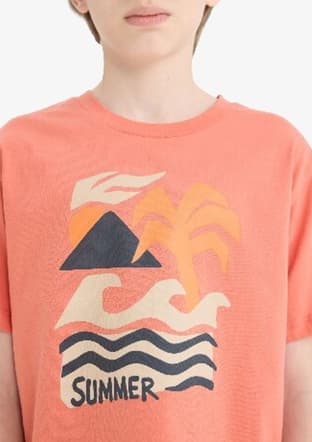E6317A8Ydva Erkek Çocuk Turuncu Kısa Kol T-shirt - 3