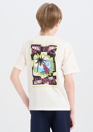 E0969A8Ydva1 Erkek Çocuk Beyaz Kısa Kol T-shirt - 2