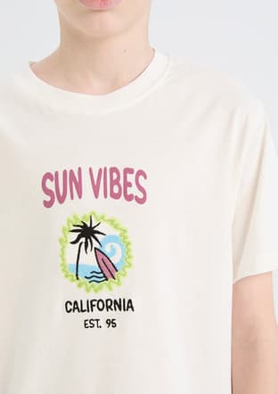 E0969A8Ydva1 Erkek Çocuk Beyaz Kısa Kol T-shirt - 3