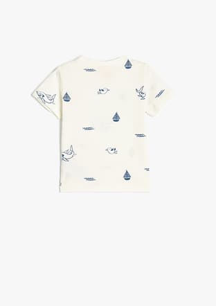 5Smb10049Tk Erkek Çocuk Beyaz Baskılı T-shirt - 2