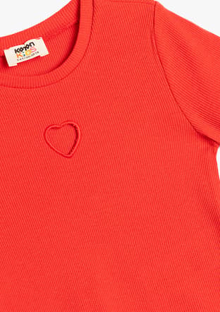 5Skg10050Ak Kız Çocuk Kırmızı Bisiklet Yaka T-shirt - 3