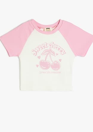 5Skg10082Ak Kız Çocuk Beyaz Baskılı T-shirt - 1
