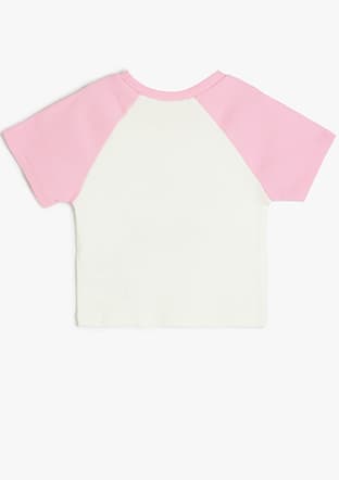 5Skg10082Ak Kız Çocuk Beyaz Baskılı T-shirt - 2