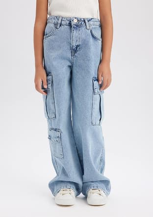 D9694A8Xa Kız Çocuk Mavi Jean Pantolon - 2
