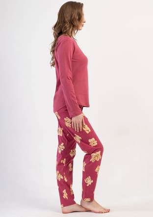 4100280613 Kadın Bordo Pijama - 2