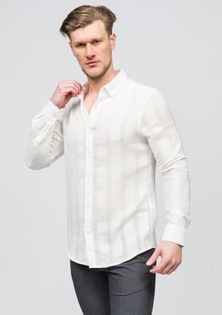 25Yjeed02052 Erkek Beyaz Gömlek - 1