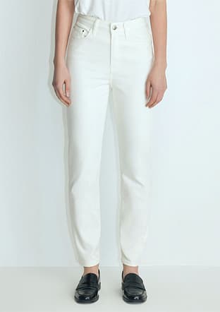 M101077-31868 Kadın Beyaz Jean Pantolon - 2