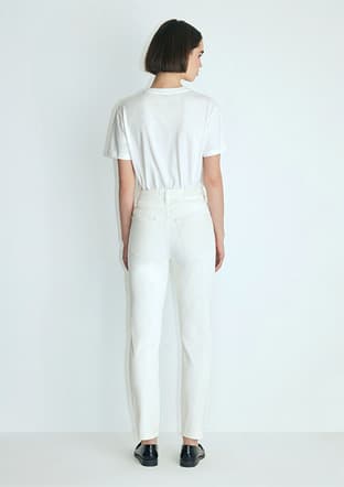 M101077-31868 Kadın Beyaz Jean Pantolon - 3
