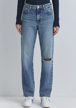 M101047-89197 Kadın Mavi Jean Pantolon - 2