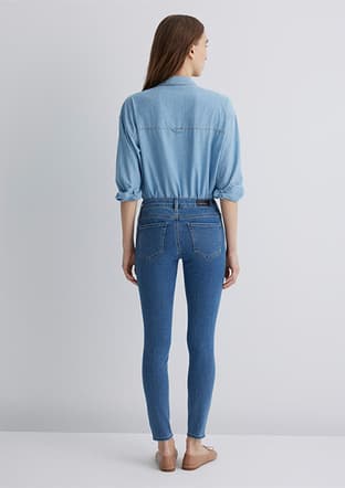 M100328-89570 Kadın Sarı Jean Pantolon - 3