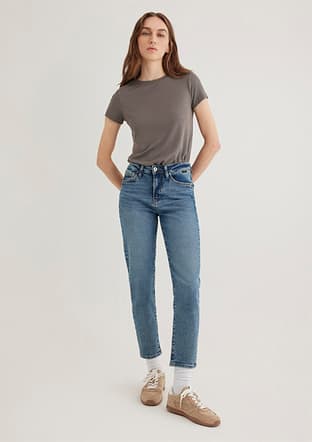 M100277-89183 Kadın Mavi Jean Pantolon - 1