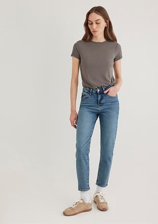 M100277-89183 Kadın Mavi Jean Pantolon - 2