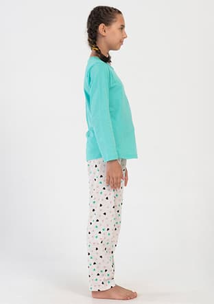4050700580 Kız Çocuk Yeşil Pijama - 2