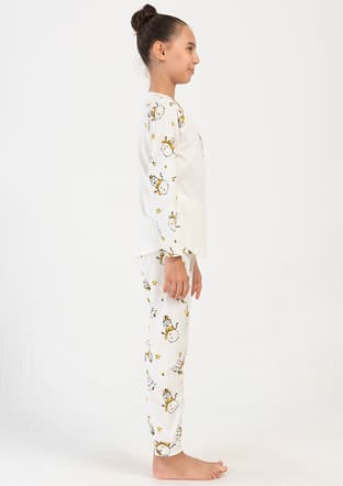 4053380679 Kız Çocuk Beyaz Pijama - 2
