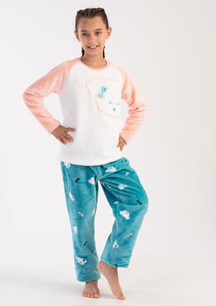 3030910257 Kız Çocuk Pembe Pijama - 1