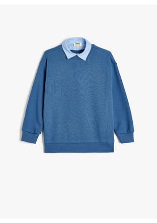 5Wkb10383Tk Erkek Çocuk Mavi Sweatshirt - 1
