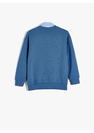 5Wkb10383Tk Erkek Çocuk Mavi Sweatshirt - 2