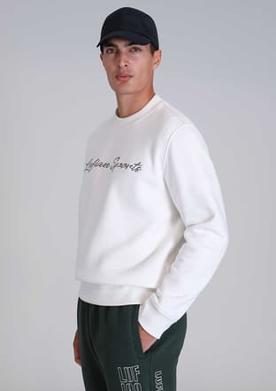 112030137 Erkek Beyaz Sweatshirt - 2
