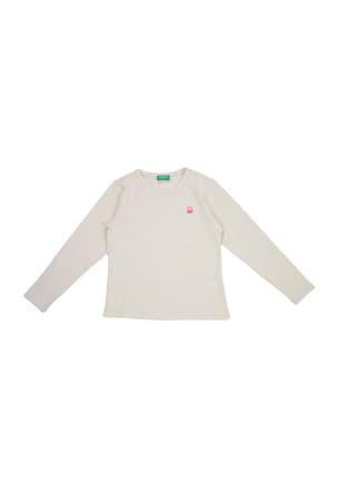 72824 Kız Çocuk Beyaz Basic T-shirt - 1