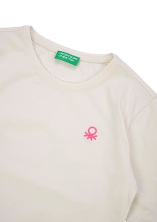 72824 Kız Çocuk Beyaz Basic T-shirt - 3